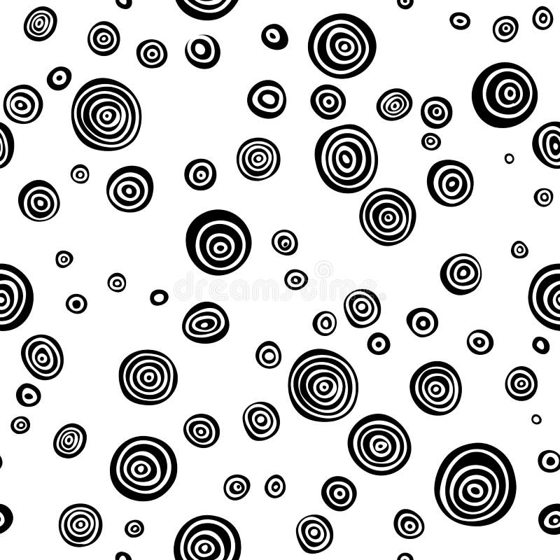 Modelo dibujado mano elegante inconsútil Ejemplo del vector con los círculos concéntricos libre illustration
