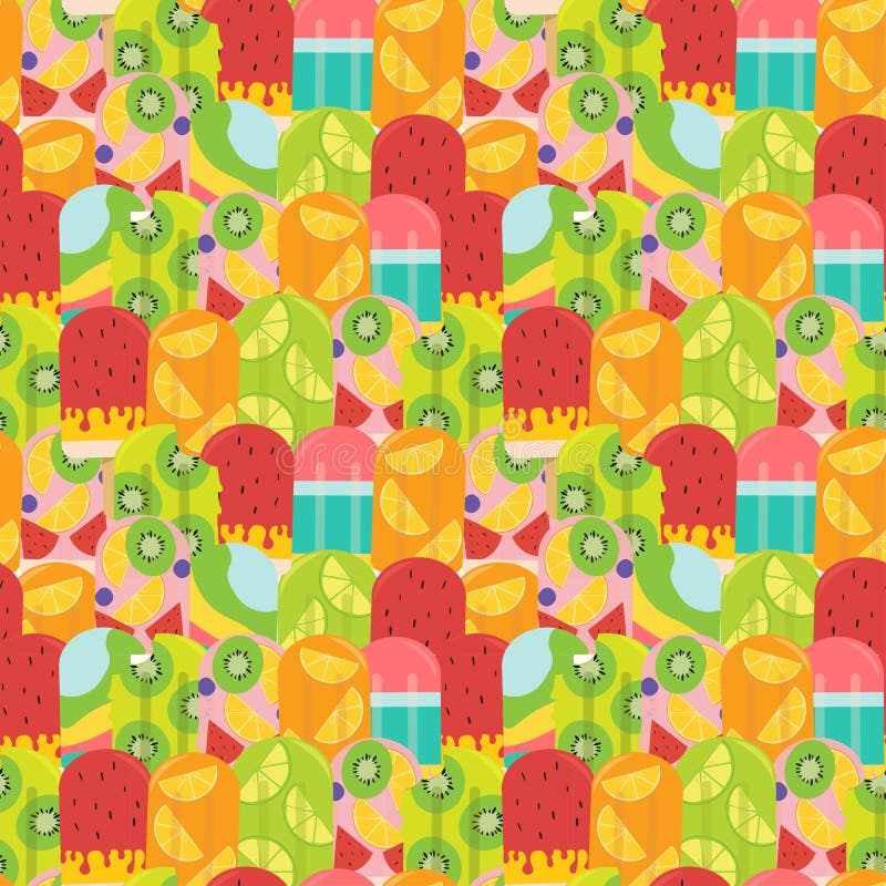 Modelo en colores pastel del polo de la fruta del verano inconsútil ilustración del vector Modelo en colores pastel del polo de la fruta del verano inconsútil ilustración del vector