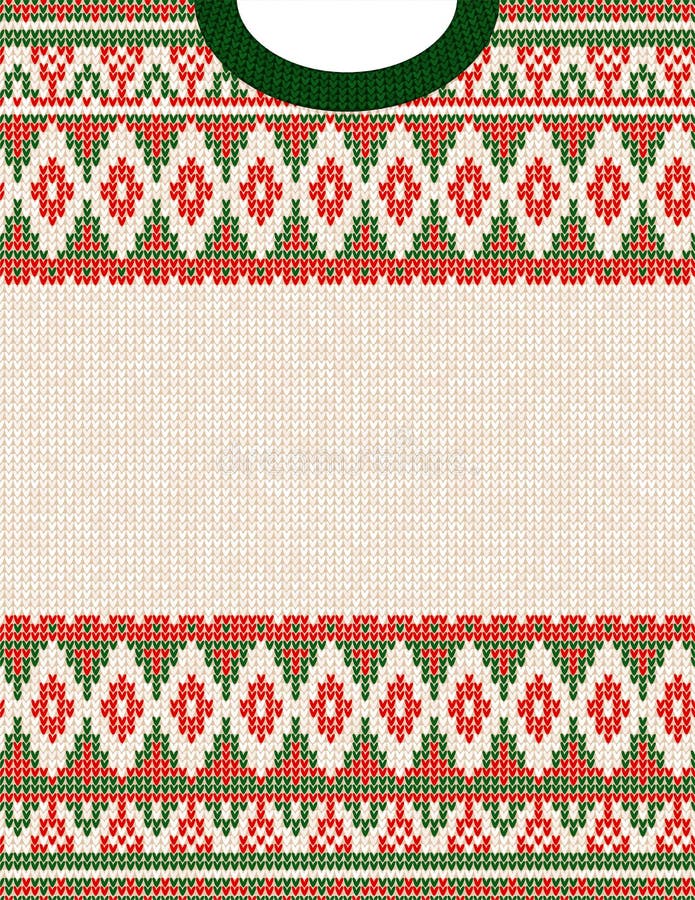 Knitted Chrismas tribal ornament ugly sweater pattern. Ethnic aztec jumper round collar. Vector scandinavian style textile, greeting business card poster background, phone case print Red, green, white. Knitted Chrismas tribal ornament ugly sweater pattern. Ethnic aztec jumper round collar. Vector scandinavian style textile, greeting business card poster background, phone case print Red, green, white