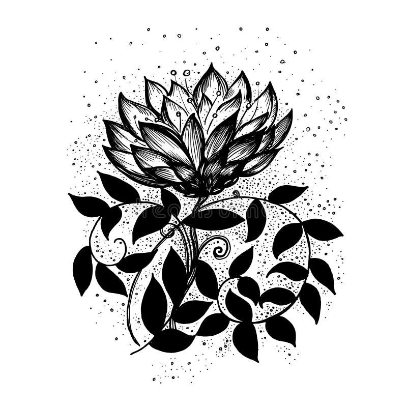 Modelo floral abstracto Vector el papel pintado blanco y negro del fondo con la flor dibujada mano de la fantasía ilustración del vector Modelo floral abstracto Vector el papel pintado blanco y negro del fondo con la flor dibujada mano de la fantasía ilustración del vector