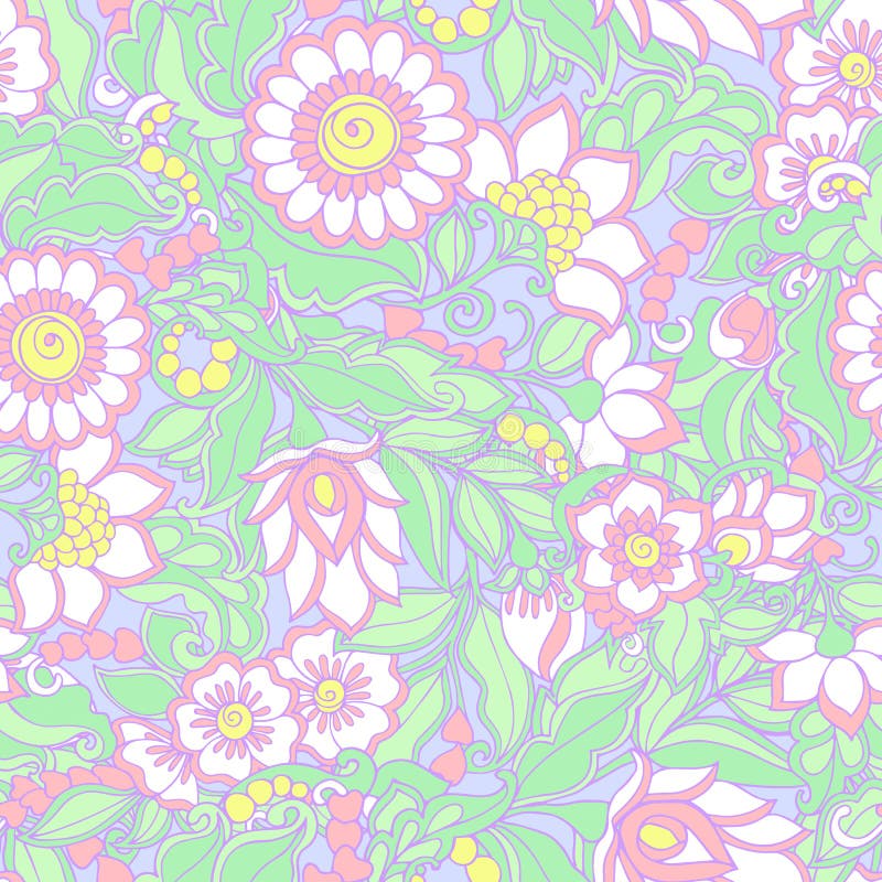 Modelo floral inconsútil del vintage en la luz, verde a de la primavera de la vainilla libre illustration Modelo floral inconsútil del vintage en la luz, verde a de la primavera de la vainilla libre illustration