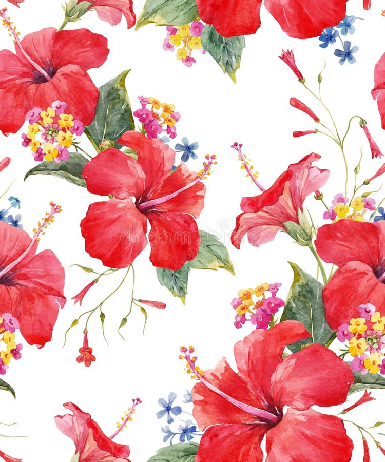 Modelo floral tropical del vector de la acuarela stock de ilustración Modelo floral tropical del vector de la acuarela stock de ilustración