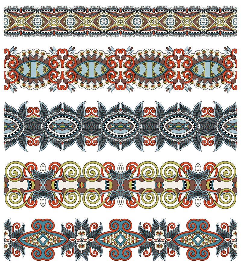 Modelo floral étnico inconsútil de la raya de Paisley, ilustración del vector Modelo floral étnico inconsútil de la raya de Paisley, ilustración del vector