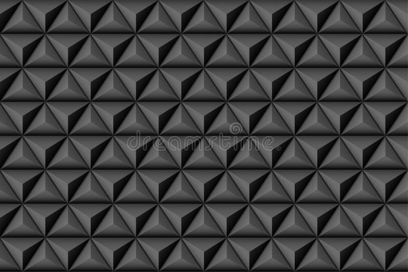 modelo geométrico 3d con las pirámides Fondo inconsútil negro abstracto ilustración del vector modelo geométrico 3d con las pirámides Fondo inconsútil negro abstracto ilustración del vector