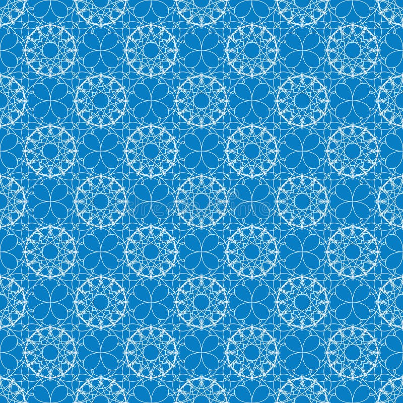 Modelo geométrico inconsútil Ornamento de encaje blanco en un fondo azul Tema del copo de nieve del invierno Ilustración del vect ilustración del vector Modelo geométrico inconsútil Ornamento de encaje blanco en un fondo azul Tema del copo de nieve del invierno Ilustración del vect ilustración del vector