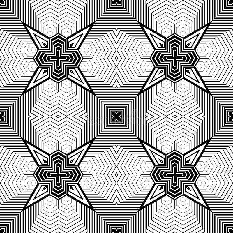Modelo geométrico monocromático inconsútil del diseño libre illustration Modelo geométrico monocromático inconsútil del diseño libre illustration