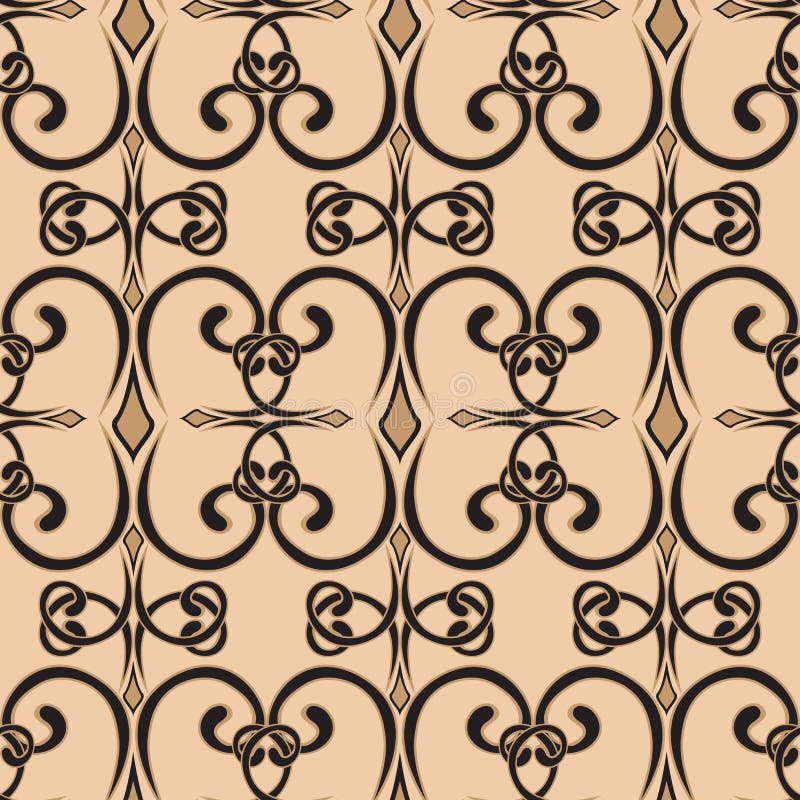 Modelo incons?til del remolino En estilo simple Vector Ornamento sin fin del rizo Bosqueje, garabatee, garabatee en colores marro libre illustration Modelo incons?til del remolino En estilo simple Vector Ornamento sin fin del rizo Bosqueje, garabatee, garabatee en colores marro libre illustration