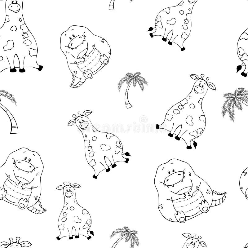 Modelo incons?til del vector con los animales gordos lindos divertidos a mano Siluetas de animales en un fondo blanco Textura de libre illustration Modelo incons?til del vector con los animales gordos lindos divertidos a mano Siluetas de animales en un fondo blanco Textura de libre illustration