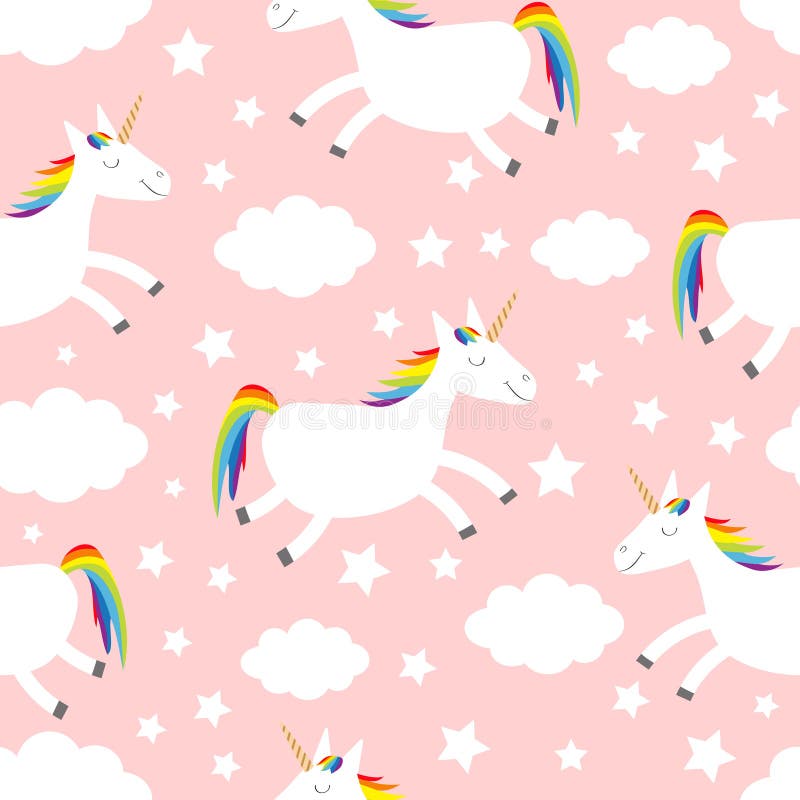 Modelo incons?til Salto del unicornio Estrella de la nube en el cielo Car?cter sonriente divertido del beb? del kawaii lindo de l stock de ilustración Modelo incons?til Salto del unicornio Estrella de la nube en el cielo Car?cter sonriente divertido del beb? del kawaii lindo de l stock de ilustración