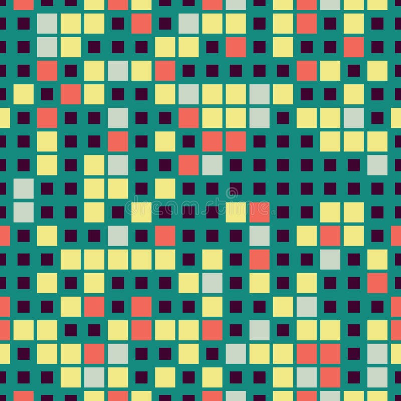 Modelo inconsútil abstracto, fondo, elementos geométricos de la forma cuadrada, mosaico gráfico colorido stock de ilustración Modelo inconsútil abstracto, fondo, elementos geométricos de la forma cuadrada, mosaico gráfico colorido stock de ilustración