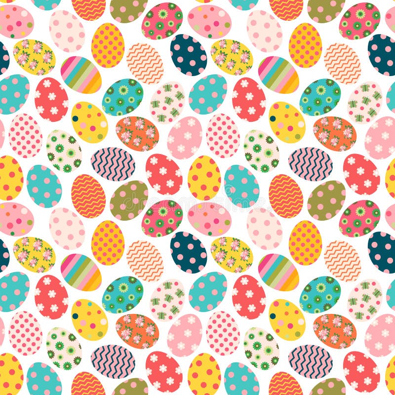 Modelo inconsútil colorido de Pascua con los huevos pintados libre illustration