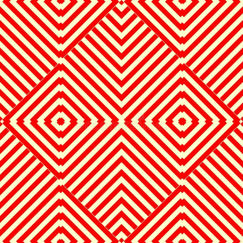 Modelo inconsútil con el ornamento geométrico simétrico Fondo abstracto blanco rojo rayado stock de ilustración Modelo inconsútil con el ornamento geométrico simétrico Fondo abstracto blanco rojo rayado stock de ilustración