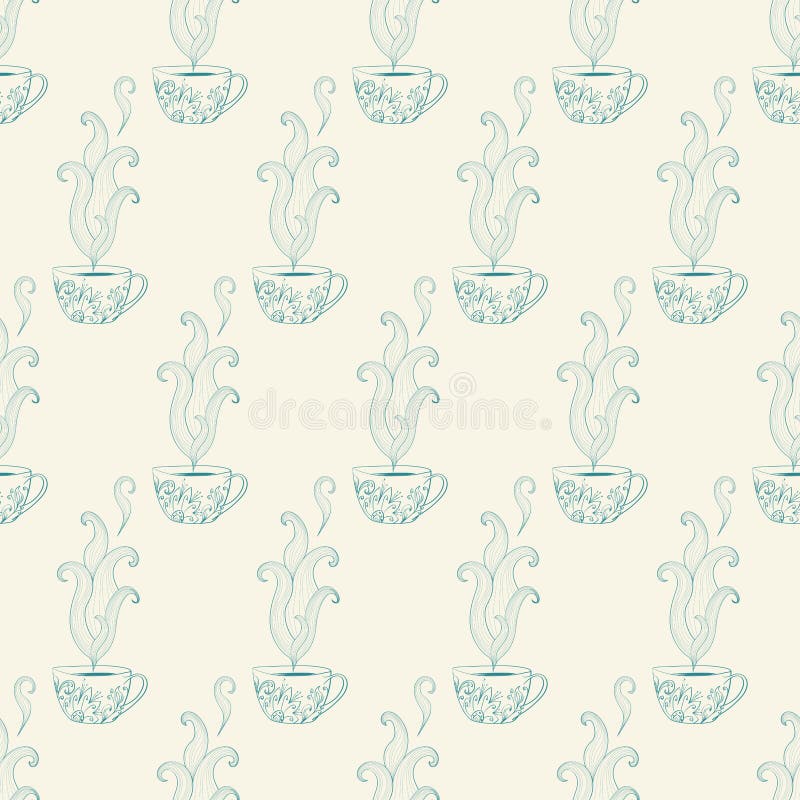 Patrón continuo con tazas de té stock de ilustración