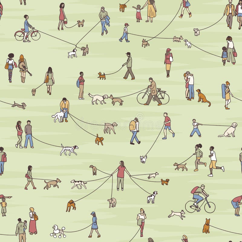 Modelo inconsútil con los caminante del pequeño perro libre illustration Modelo inconsútil con los caminante del pequeño perro libre illustration