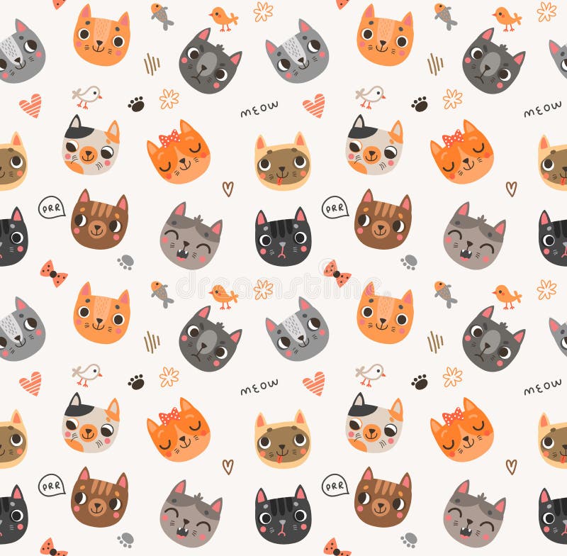 Modelo inconsútil con los gatos lindos libre illustration Modelo inconsútil con los gatos lindos libre illustration