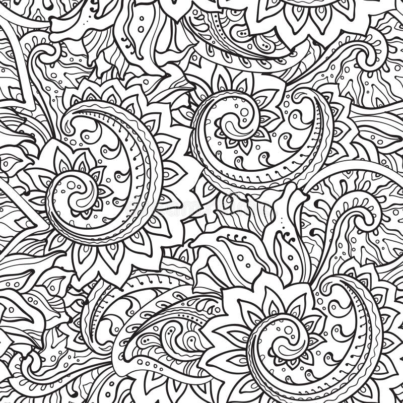 Modelo inconsútil con ornamen florales orientales del vector tradicional stock de ilustración Modelo inconsútil con ornamen florales orientales del vector tradicional stock de ilustración