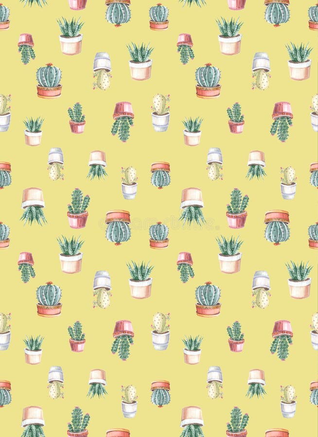 modelo inconsútil de la acuarela de cactus y de succulents watercolor ilustración del vector modelo inconsútil de la acuarela de cactus y de succulents watercolor ilustración del vector
