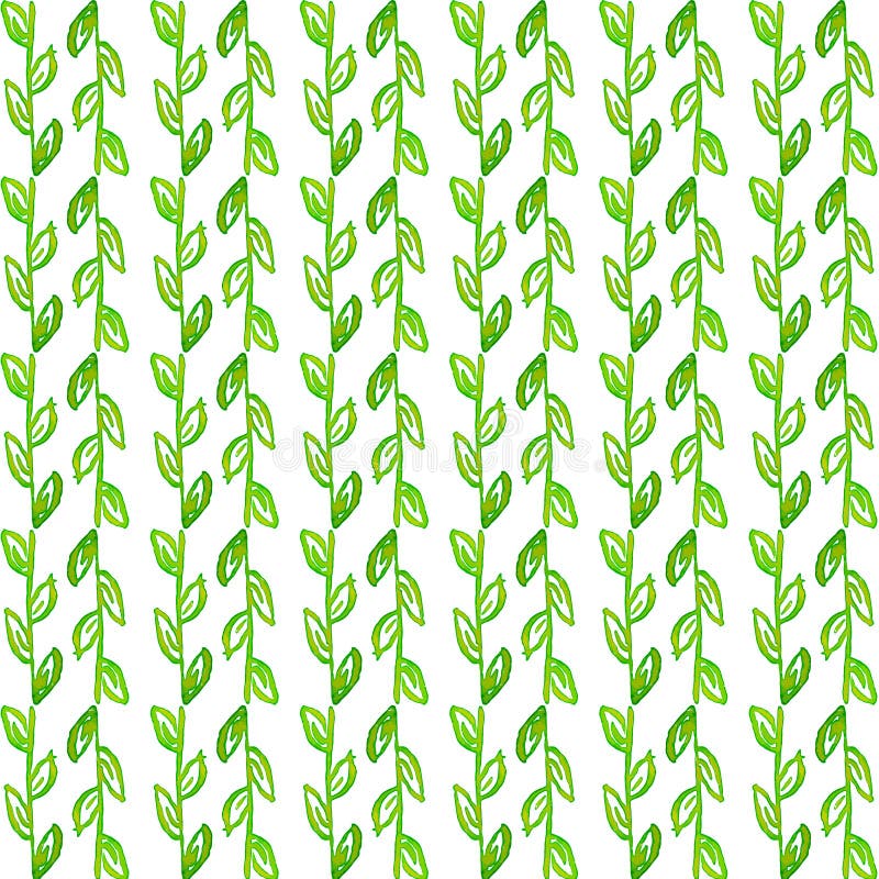 Modelo inconsútil de la acuarela Fondo dibujado mano simple de la primavera Hojas y ramas verdes Vector im del EPS stock de ilustración Modelo inconsútil de la acuarela Fondo dibujado mano simple de la primavera Hojas y ramas verdes Vector im del EPS stock de ilustración