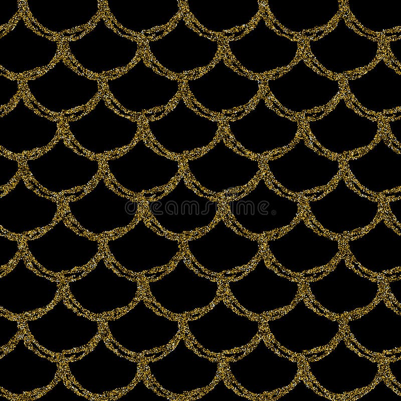 Modelo inconsútil de la cola de la sirena del brillo del oro libre illustration Modelo inconsútil de la cola de la sirena del brillo del oro libre illustration
