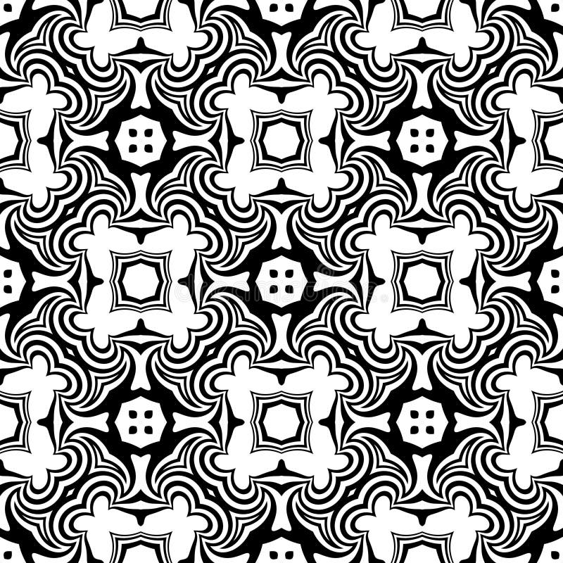Modelo inconsútil de la curva del vector blanco y negro Papel pintado abstracto del fondo Ilustración del vector stock de ilustración Modelo inconsútil de la curva del vector blanco y negro Papel pintado abstracto del fondo Ilustración del vector stock de ilustración