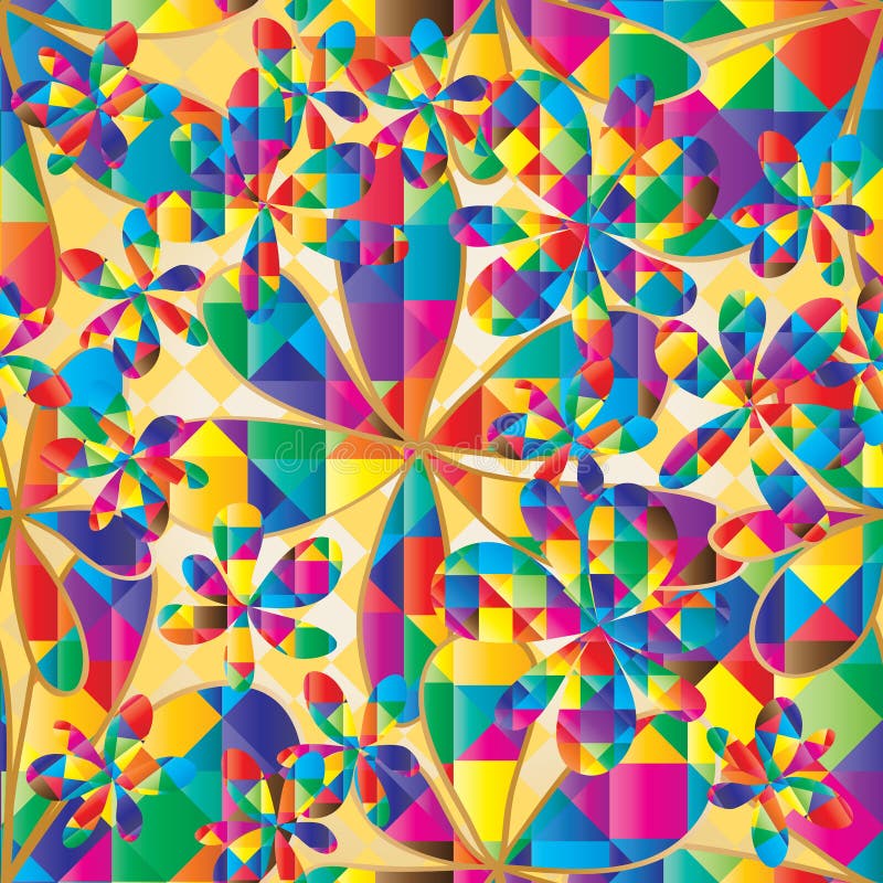 Modelo inconsútil de la forma colorida del diamante de la flor libre illustration