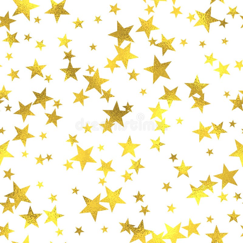 Gold glittering foil seamless pattern background with stars. Gold glittering foil seamless pattern background with stars