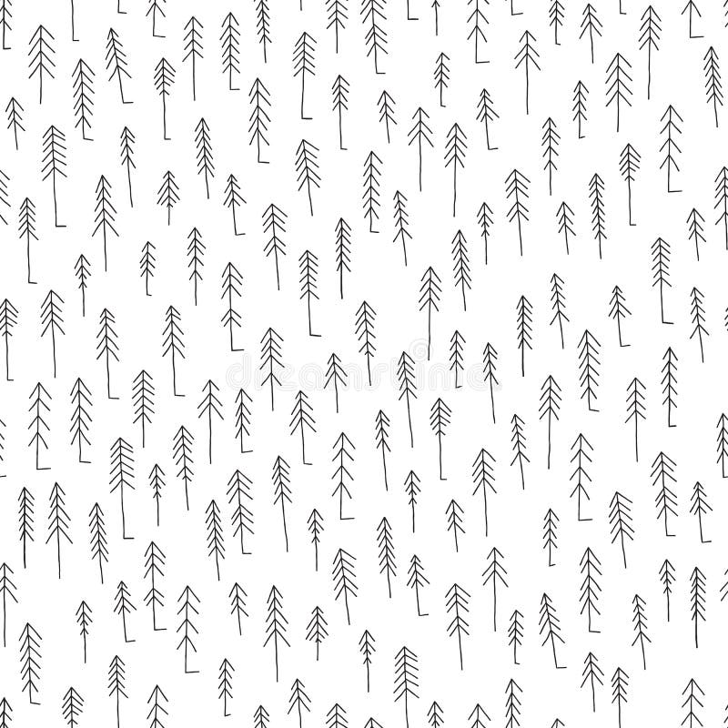 Modelo inconsútil de la naturaleza en blanco y negro ilustración del vector Modelo inconsútil de la naturaleza en blanco y negro ilustración del vector