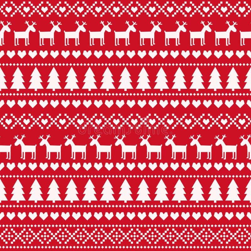 Modelo inconsútil de la Navidad, tarjeta - estilo escandinavo del suéter