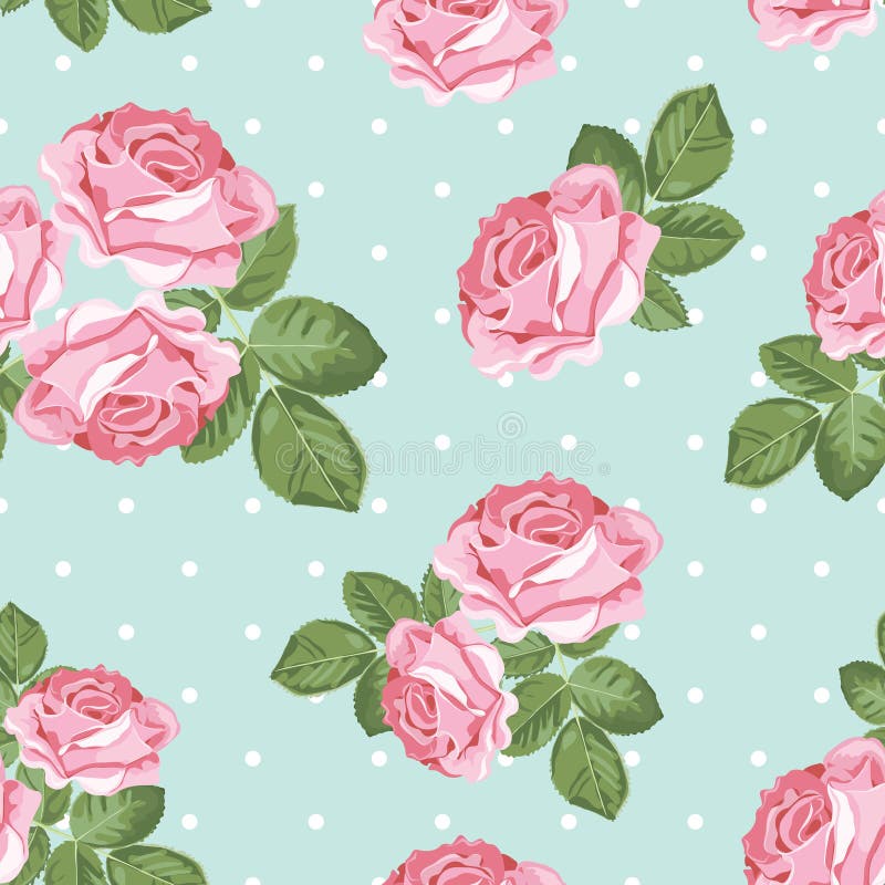 Modelo inconsútil de la rosa lamentable de la elegancia en fondo del lunar libre illustration Modelo inconsútil de la rosa lamentable de la elegancia en fondo del lunar libre illustration
