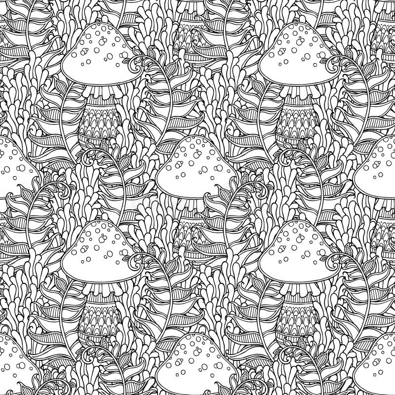 Modelo inconsútil de la seta stock de ilustración Modelo inconsútil de la seta stock de ilustración