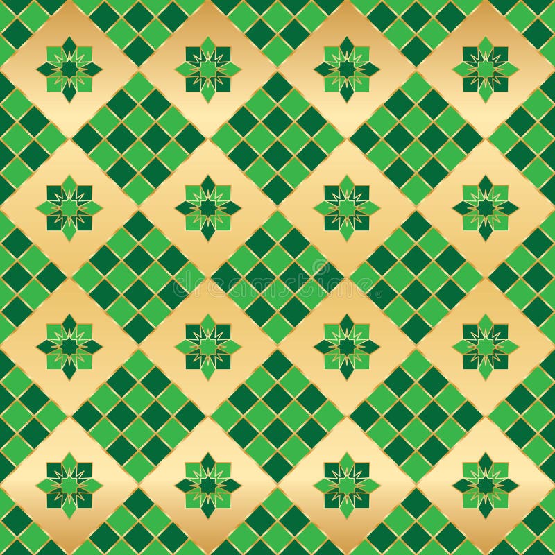 Modelo inconsútil de la simetría verde de la forma del Ramadán stock de ilustración