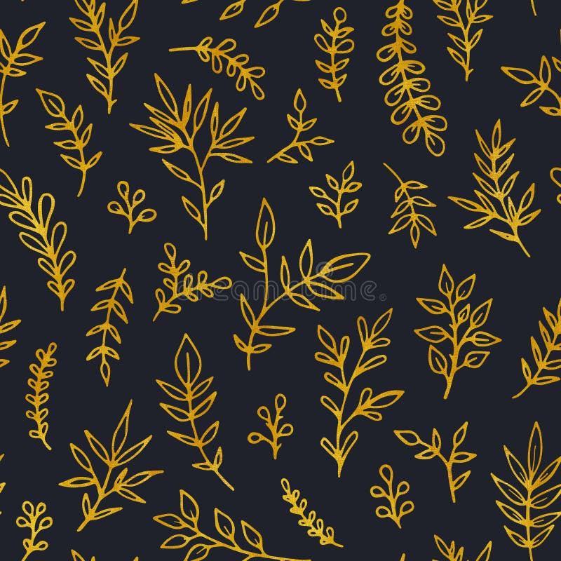 Modelo inconsútil de la trama popular del vintage Fondo exhausto de la mano oscura floral étnica del adorno De oro tribal del con stock de ilustración Modelo inconsútil de la trama popular del vintage Fondo exhausto de la mano oscura floral étnica del adorno De oro tribal del con stock de ilustración