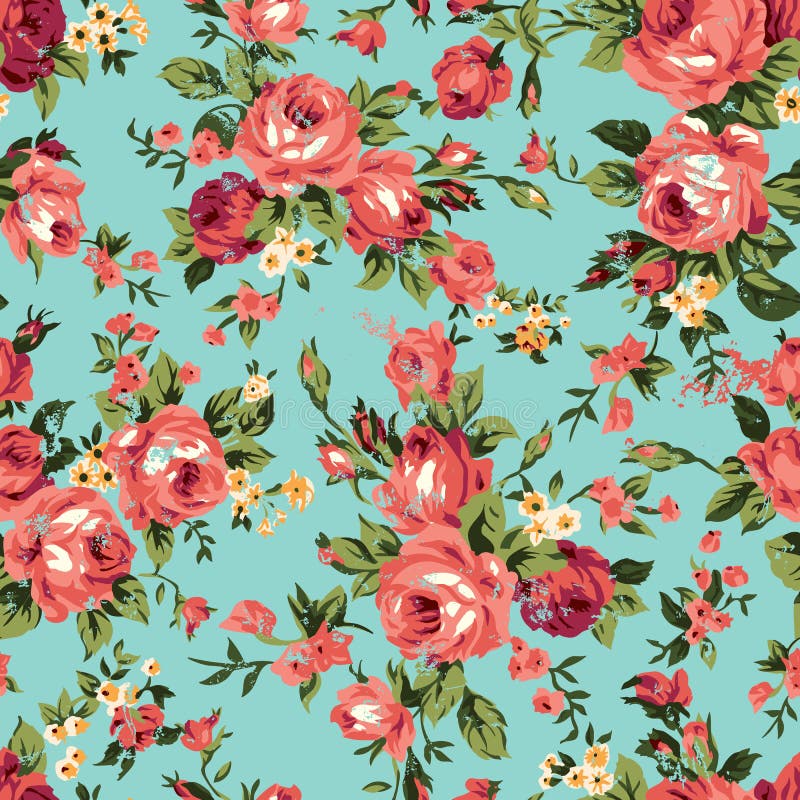 Modelo inconsútil de las rosas de la zaraza del vintage ilustración del vector Modelo inconsútil de las rosas de la zaraza del vintage ilustración del vector