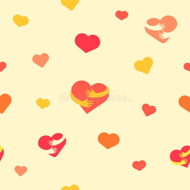Modelo inconsútil de los corazones Fondo del bebé con los corazones y las manos coloridos Ilustración del vector Fondo plano para libre illustration Modelo inconsútil de los corazones Fondo del bebé con los corazones y las manos coloridos Ilustración del vector Fondo plano para libre illustration