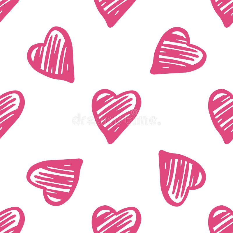 Modelo inconsútil de los corazones geométricos lindos 14 de febrero papel pintado stock de ilustración Modelo inconsútil de los corazones geométricos lindos 14 de febrero papel pintado stock de ilustración
