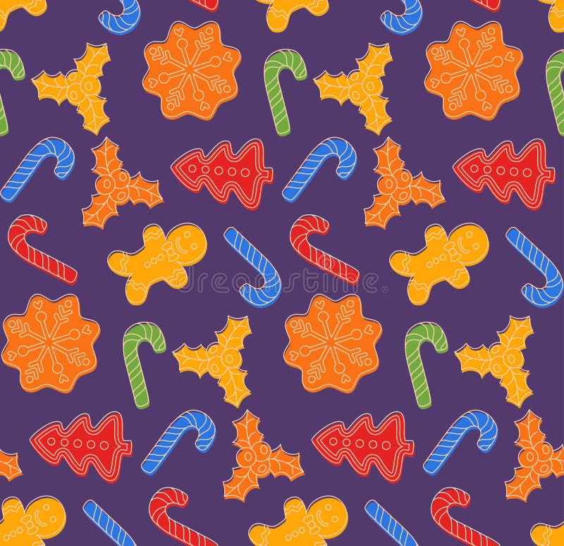 Modelo inconsútil de los dulces de las galletas de la Navidad libre illustration Modelo inconsútil de los dulces de las galletas de la Navidad libre illustration