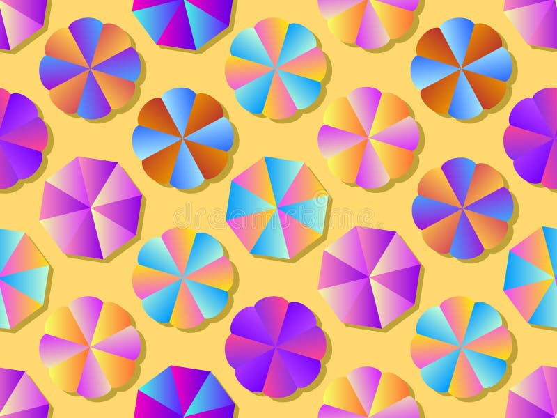 Modelo inconsútil de los parasoles de playa con pendiente colorida Fondo del verano Vector ilustración del vector Modelo inconsútil de los parasoles de playa con pendiente colorida Fondo del verano Vector ilustración del vector