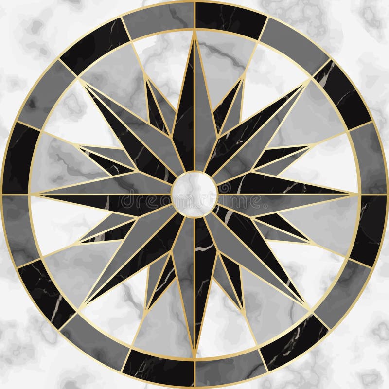 Luxury marble compass sign seamless pattern. Repeat marbling surface with gold geometric elements, modern luxurious background, wallpaper, textile print and tile. Luxury marble compass sign seamless pattern. Repeat marbling surface with gold geometric elements, modern luxurious background, wallpaper, textile print and tile.