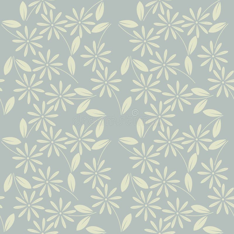 Modelo inconsútil decorativo con las flores y las hojas de la manzanilla ilustración del vector Modelo inconsútil decorativo con las flores y las hojas de la manzanilla ilustración del vector
