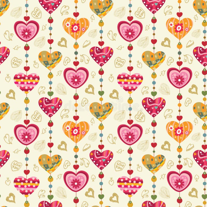 Modelo inconsútil del amor stock de ilustración Modelo inconsútil del amor stock de ilustración