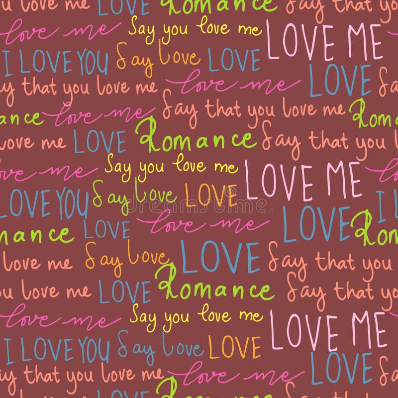 Modelo inconsútil del amor de las palabras Gráfico a pulso ilustración del vector Modelo inconsútil del amor de las palabras Gráfico a pulso ilustración del vector