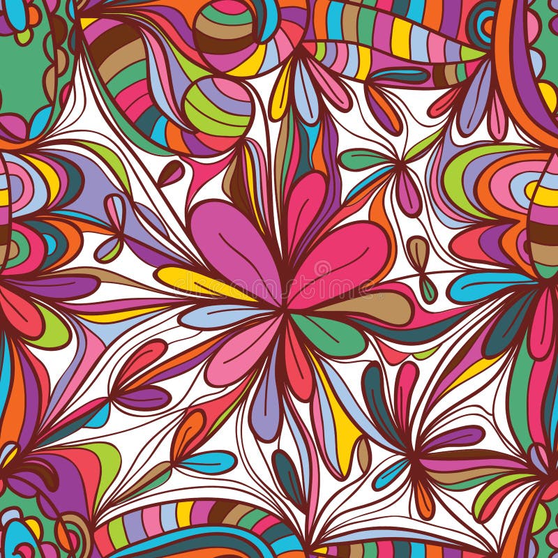 Modelo inconsútil del cuadrado del dibujo de la flor libre illustration