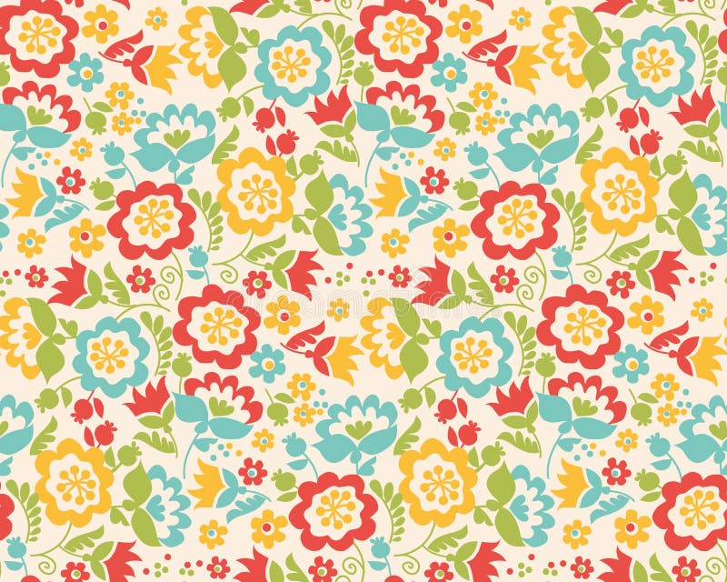 Modelo inconsútil del estilo de la flor retra del verano stock de ilustración Modelo inconsútil del estilo de la flor retra del verano stock de ilustración