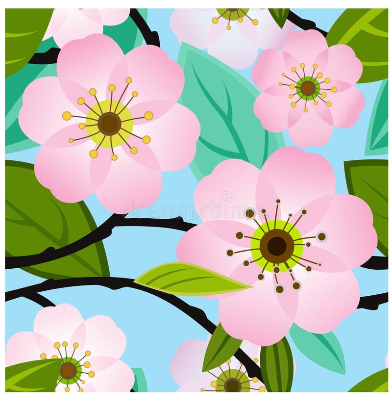 Modelo inconsútil del flor de cereza libre illustration Modelo inconsútil del flor de cereza libre illustration