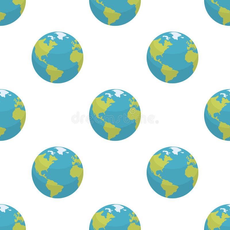 Modelo inconsútil del icono plano de la tierra del planeta ilustración del vector Modelo inconsútil del icono plano de la tierra del planeta ilustración del vector