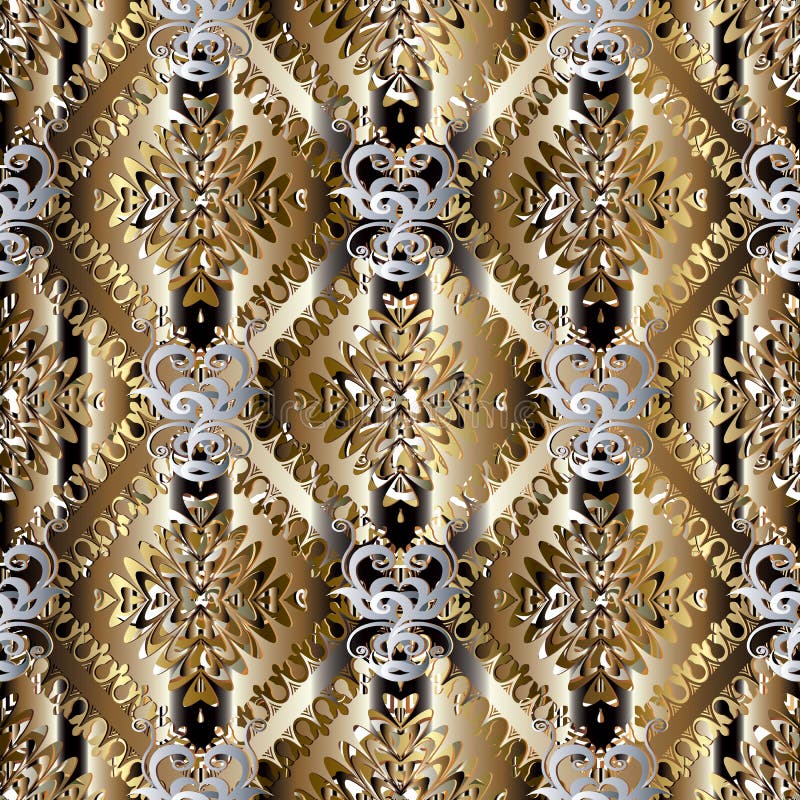Modelo inconsútil del oro abstracto del vector Wallpap del fondo del damasco libre illustration Modelo inconsútil del oro abstracto del vector Wallpap del fondo del damasco libre illustration