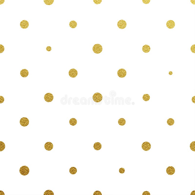 Gold glittering polka dot seamless pattern on white background. Gold glittering polka dot seamless pattern on white background