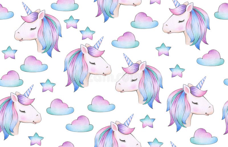 Modelo inconsútil del unicornio lindo, mágico libre illustration Modelo inconsútil del unicornio lindo, mágico libre illustration