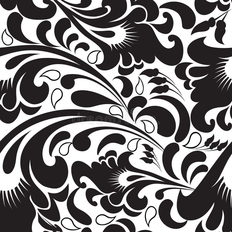 Modelo inconsútil del vector blanco y negro de Paisley libre illustration Modelo inconsútil del vector blanco y negro de Paisley libre illustration