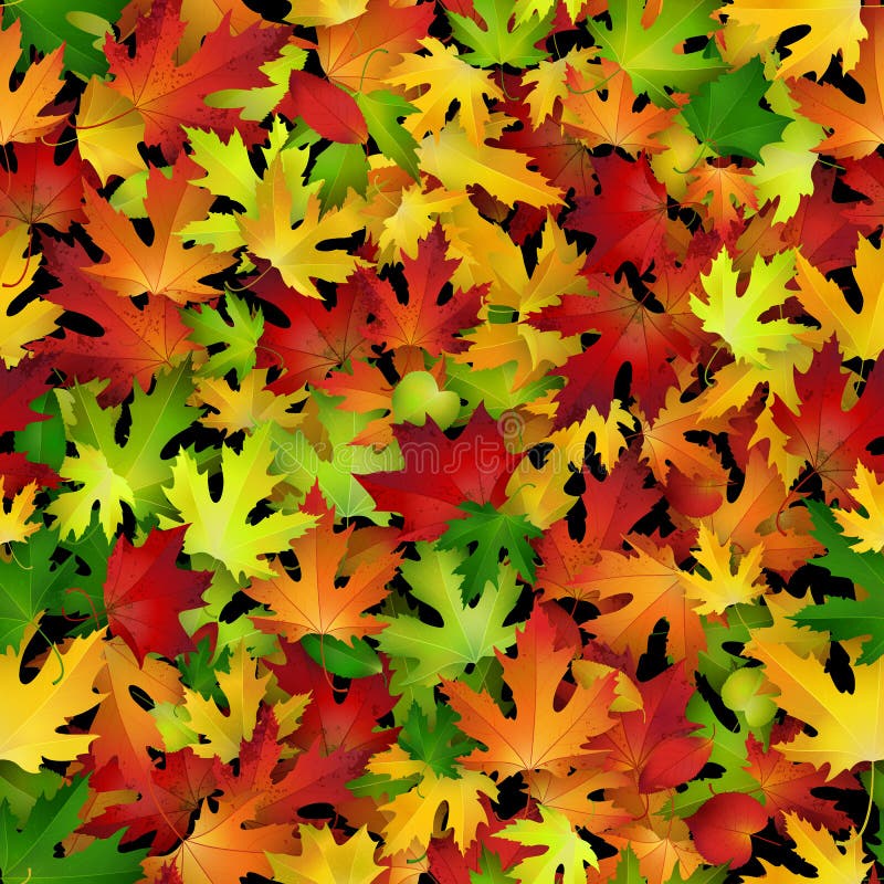 Modelo inconsútil del vector con las hojas de otoño coloridas libre illustration Modelo inconsútil del vector con las hojas de otoño coloridas libre illustration